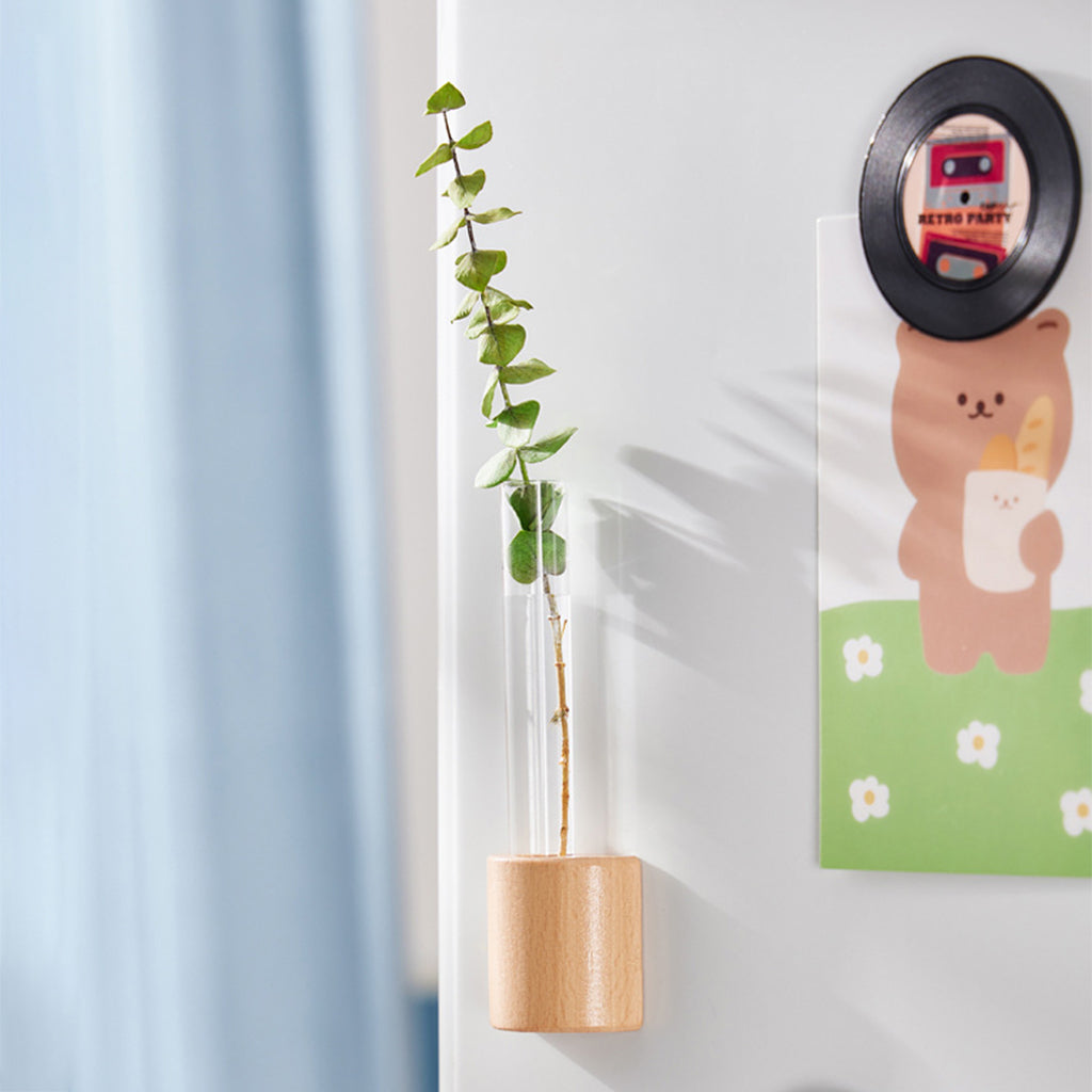 HASTHIP Fridge Magnet Decorative Mini Hydroponics Tube with Magnetic Wooden Holder Fresh Green Hydroponics Fridge Refrigerator Magnet Home Decor HASTHIP Fridge Magnet Decorative Mini Hydroponics Tube with Magnetic Wooden Holder Fresh Green Hydroponics Fridge Refrigerator Magnet Home Decor